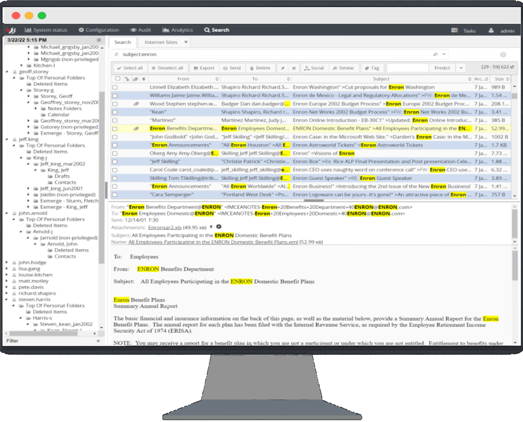 MailArchiva web console