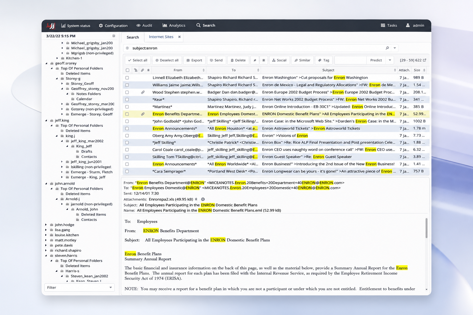 MailArchiva web console